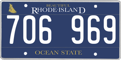 RI license plate 706969