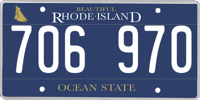 RI license plate 706970