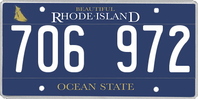 RI license plate 706972