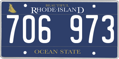 RI license plate 706973