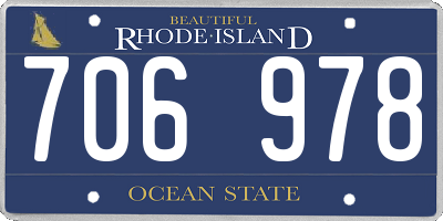 RI license plate 706978