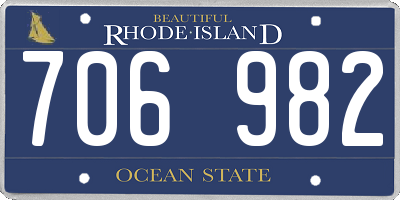 RI license plate 706982