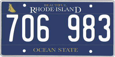 RI license plate 706983