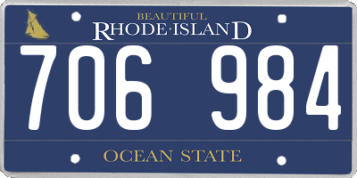 RI license plate 706984