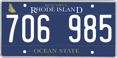 RI license plate 706985