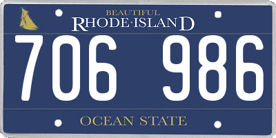 RI license plate 706986