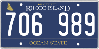 RI license plate 706989