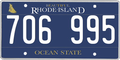RI license plate 706995