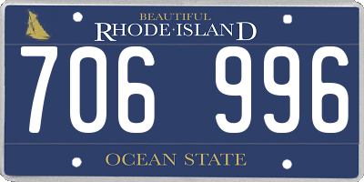 RI license plate 706996