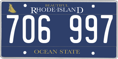 RI license plate 706997