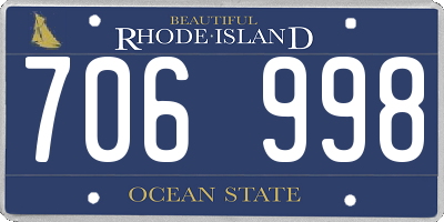 RI license plate 706998
