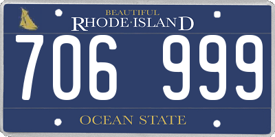 RI license plate 706999
