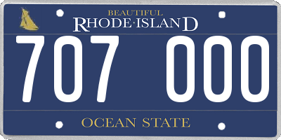 RI license plate 707000