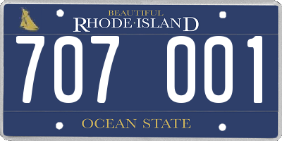 RI license plate 707001