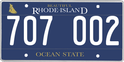 RI license plate 707002
