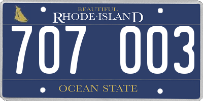 RI license plate 707003