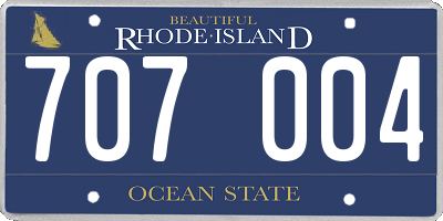 RI license plate 707004