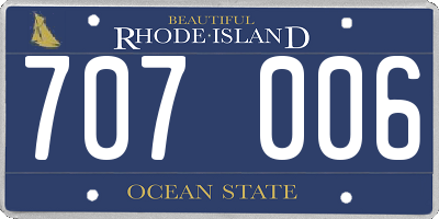 RI license plate 707006