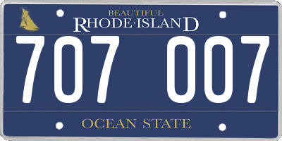 RI license plate 707007