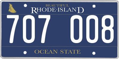 RI license plate 707008