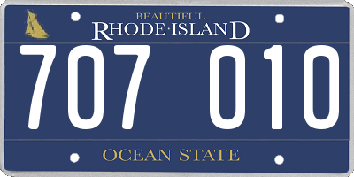 RI license plate 707010