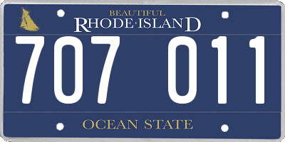 RI license plate 707011