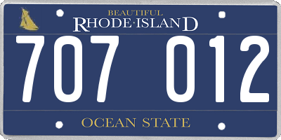 RI license plate 707012