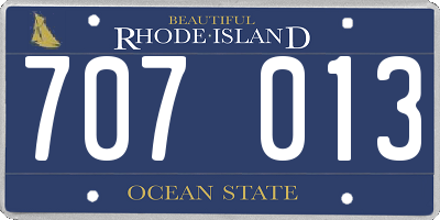 RI license plate 707013
