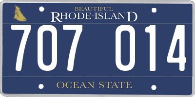 RI license plate 707014