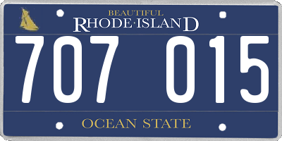 RI license plate 707015