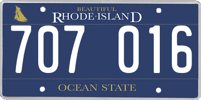 RI license plate 707016