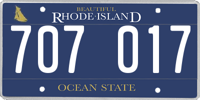 RI license plate 707017