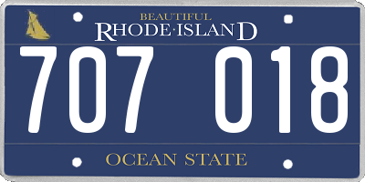 RI license plate 707018