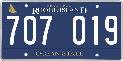 RI license plate 707019
