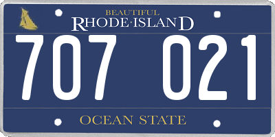 RI license plate 707021