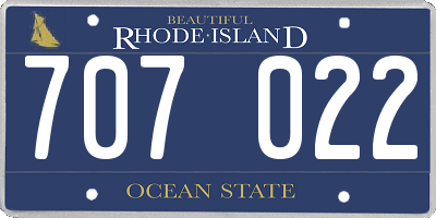 RI license plate 707022