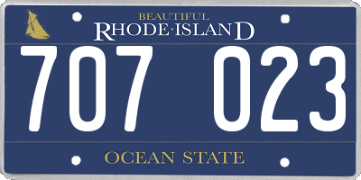 RI license plate 707023