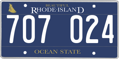 RI license plate 707024