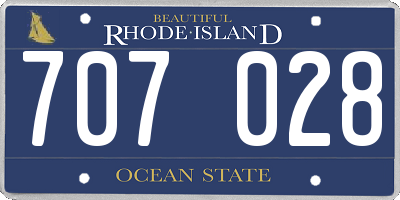 RI license plate 707028