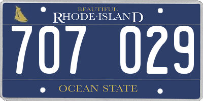 RI license plate 707029