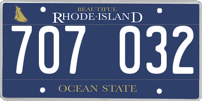 RI license plate 707032