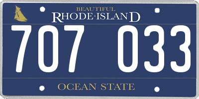RI license plate 707033