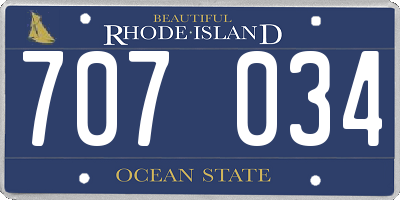 RI license plate 707034