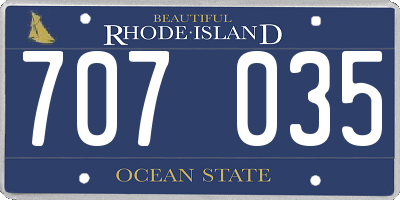 RI license plate 707035