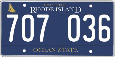RI license plate 707036