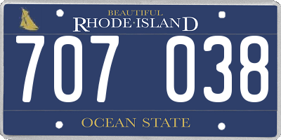 RI license plate 707038
