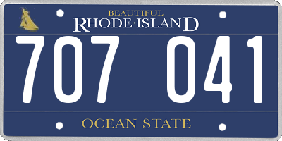 RI license plate 707041