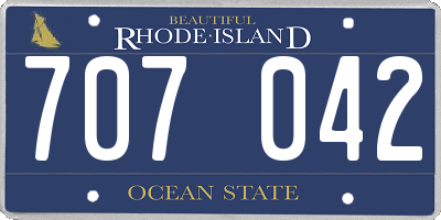 RI license plate 707042
