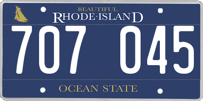 RI license plate 707045