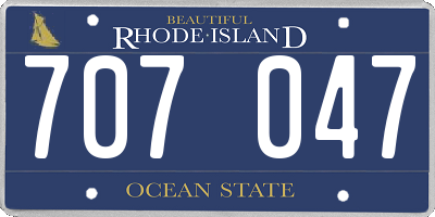 RI license plate 707047